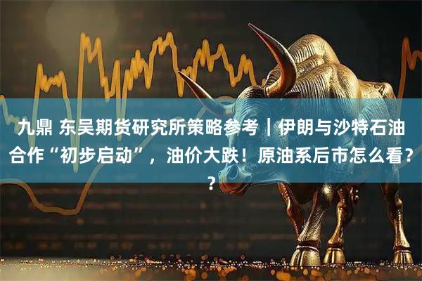九鼎 东吴期货研究所策略参考｜伊朗与沙特石油合作“初步启动”，油价大跌！原油系后市怎么看？