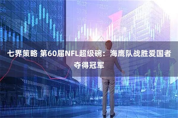 七界策略 第60届NFL超级碗：海鹰队战胜爱国者夺得冠军