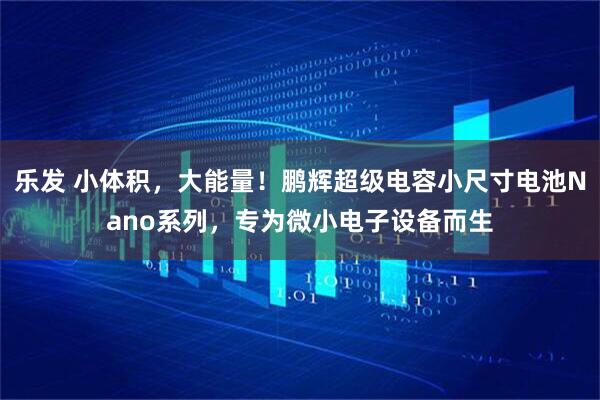 乐发 小体积，大能量！鹏辉超级电容小尺寸电池Nano系列，专为微小电子设备而生